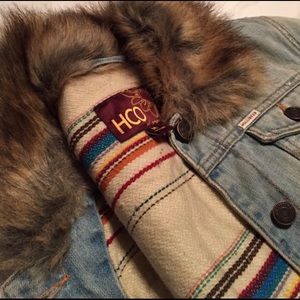Hollister Denim Jacket w/Fur Collar